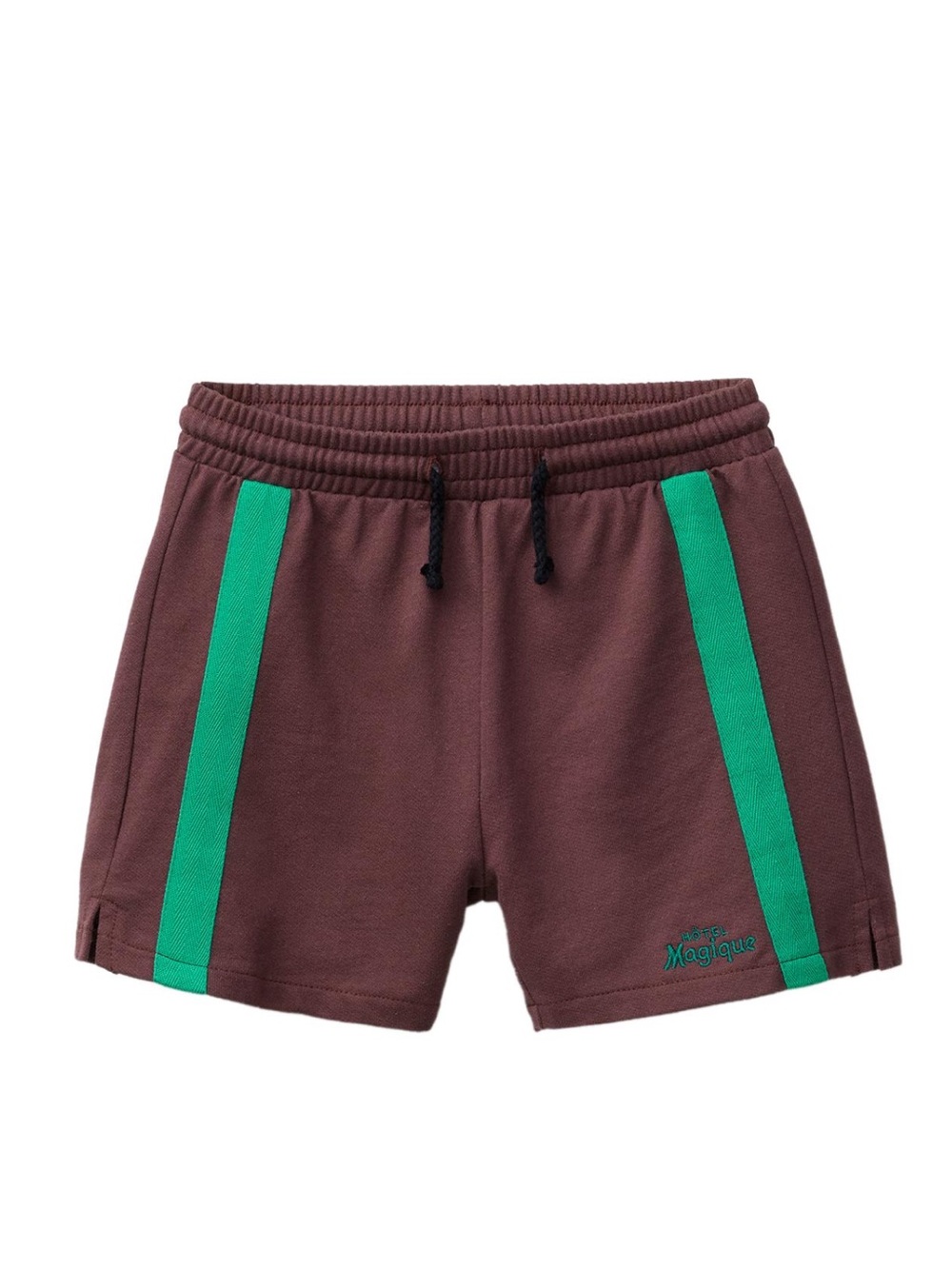 Zara Brown Shorts with Green Stripes